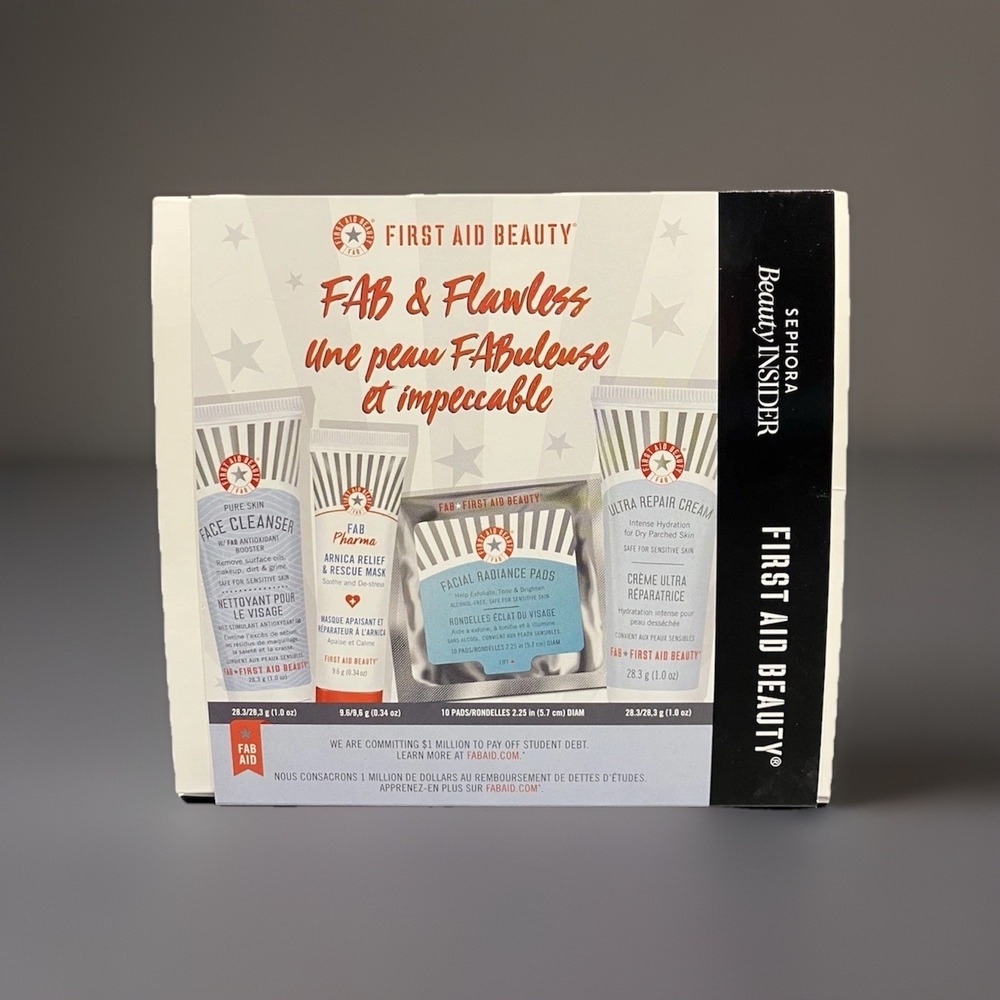 NEW SEPHORA Beauty Insider First Aid Beauty FAB & FLAWLESS 4 Piece Set Boxed